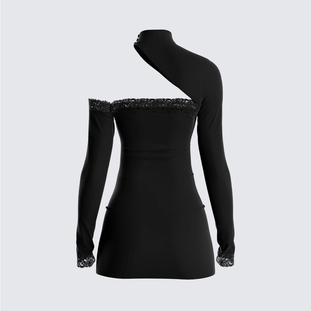 Finesse Black One Shoulder Dress